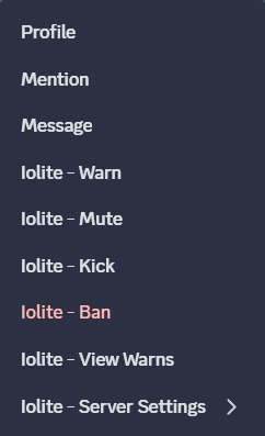 Iolite actions in Discord