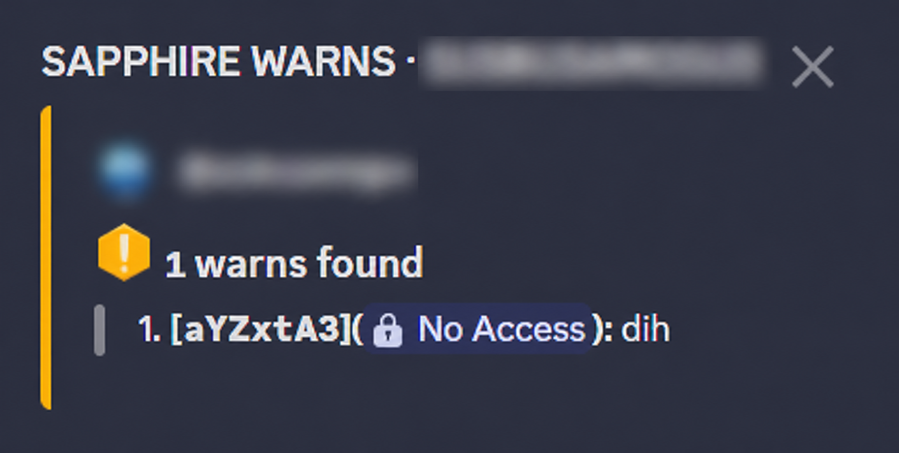 Iolite displaying a Sapphire warning lookup in Discord